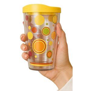 Tervis Fiestaware Fiesta 16 oz Tumbler Travel Cup Mug Polka Dots Yellow LID